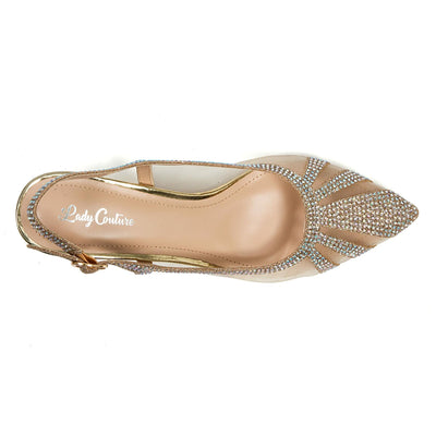 Ninety Union Macy Rhinestone Trimmed Sling Back, Gold, 7