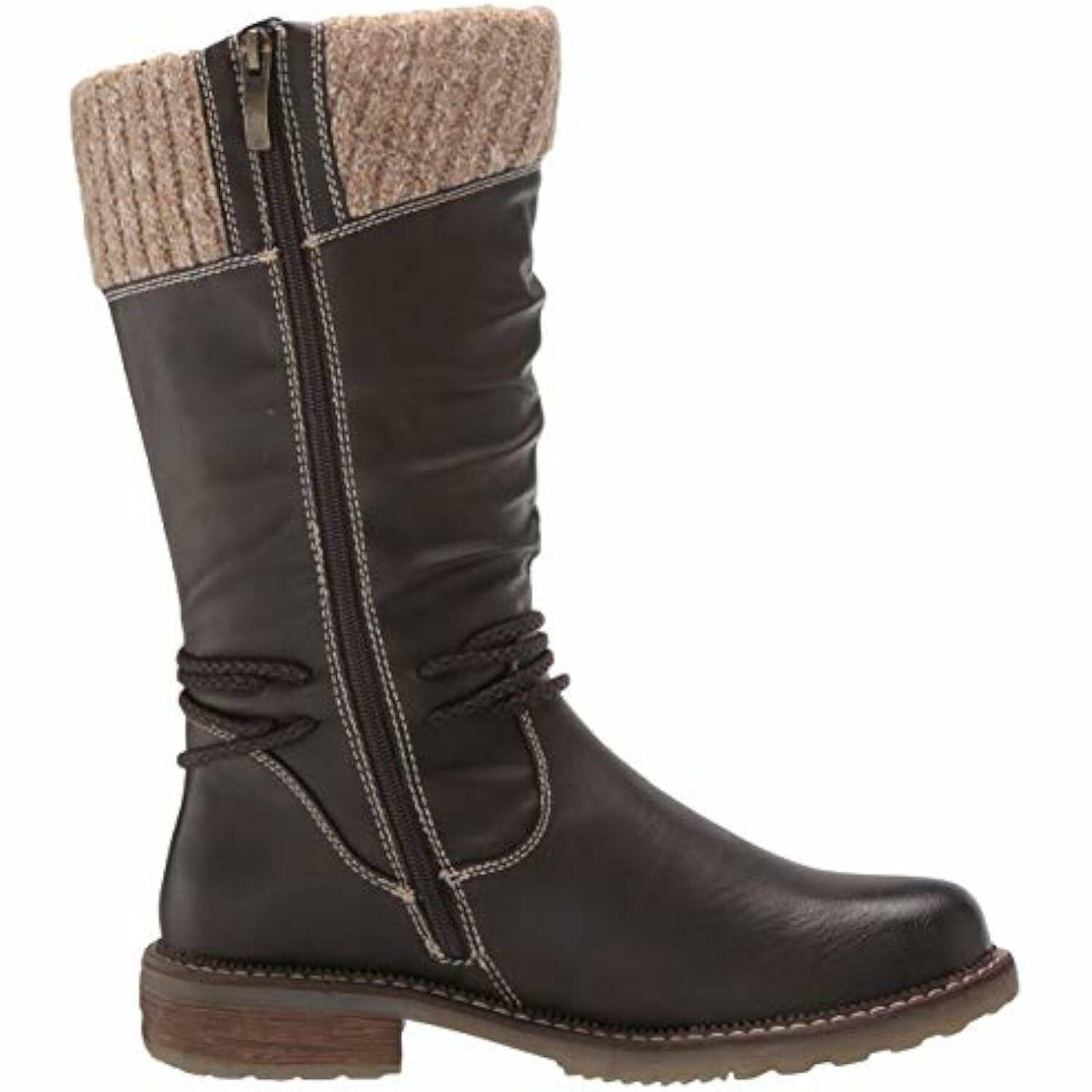 Spring Step womens Mid Calf Boot, Dark Brown, 7.5-8 US