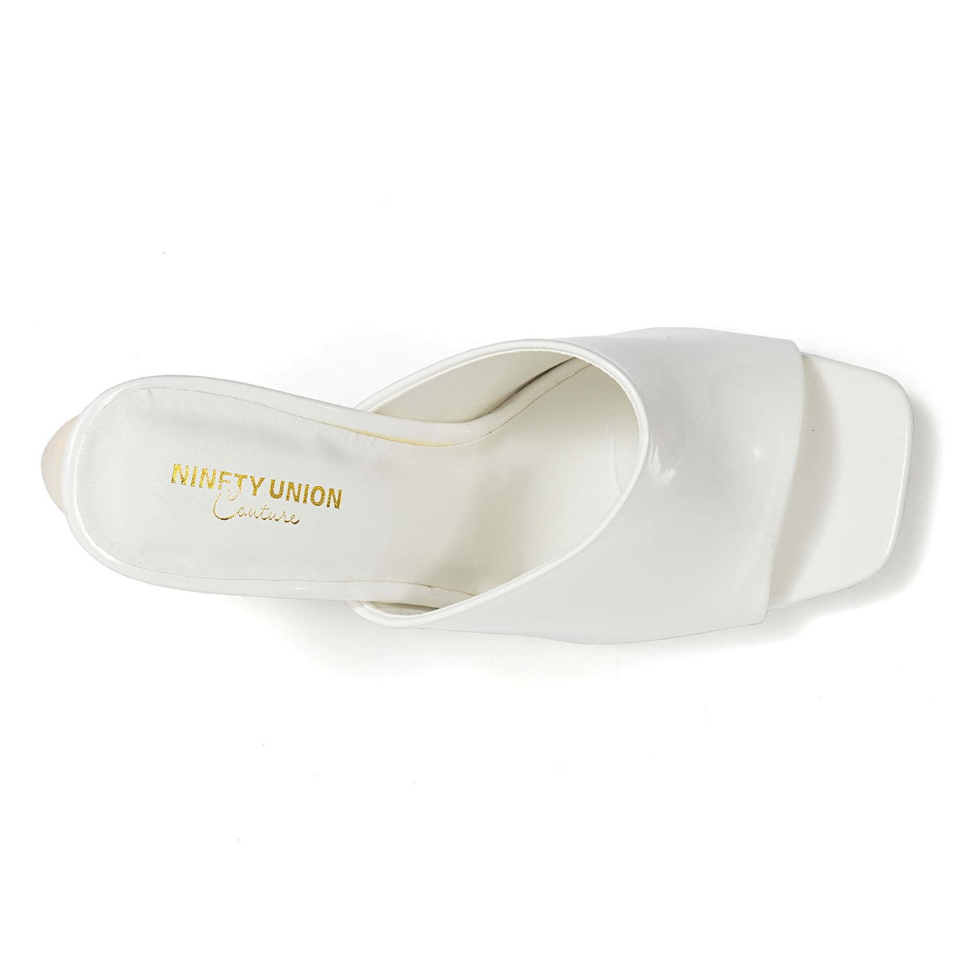 Ninety Union Jloo Open Toe Slide With Circular Metallic Heel, White, 6