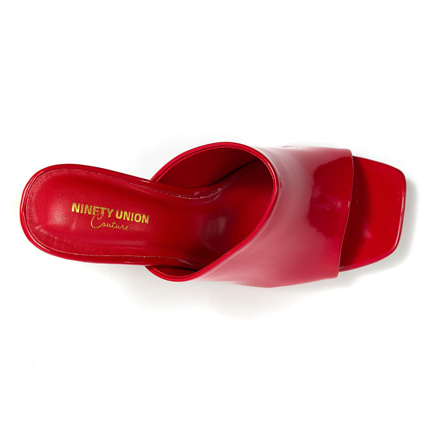 Ninety Union Jloo Open Toe Slide With Circular Metallic Heel, Red, 7