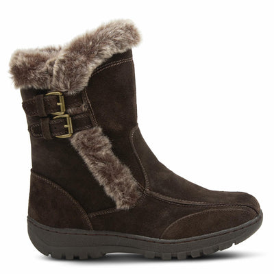 Spring Step Achieve Ankle Boots for Women - Waterproof Ladies Winter Boots with Faux Fur Trim - Women's Boots with Inside Zipper Closure - Brown Nubuck EU 37 / US 6.5-7