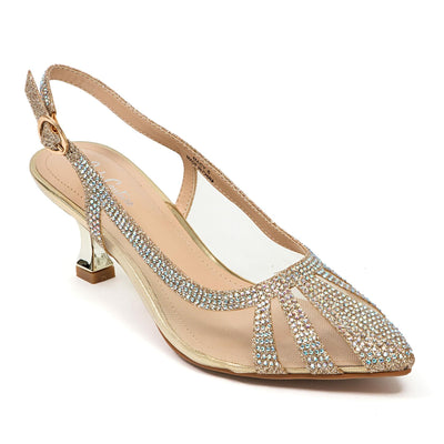 Ninety Union Macy Rhinestone Trimmed Sling Back, Gold, 8
