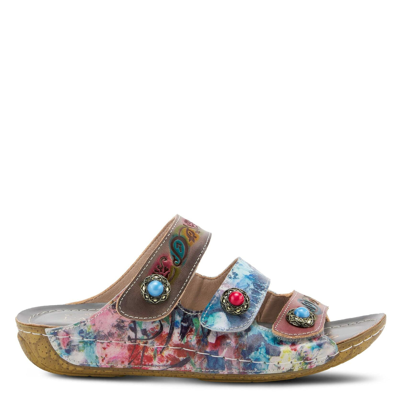 Spring Step L'Artiste Women's Castlewalk Slide Sandal Grey Multi EU 42 / US 10.5-11