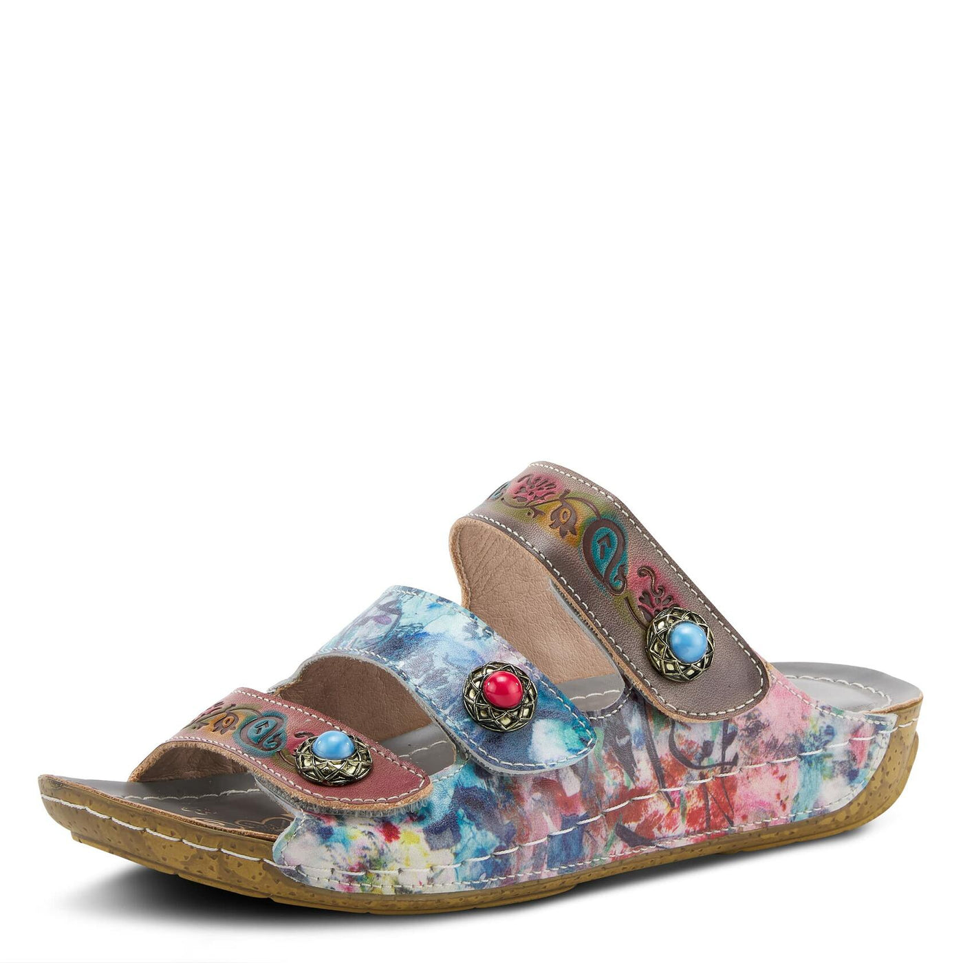 Spring Step L'Artiste Women's Castlewalk Slide Sandal Grey Multi EU 41 / US 9.5-10
