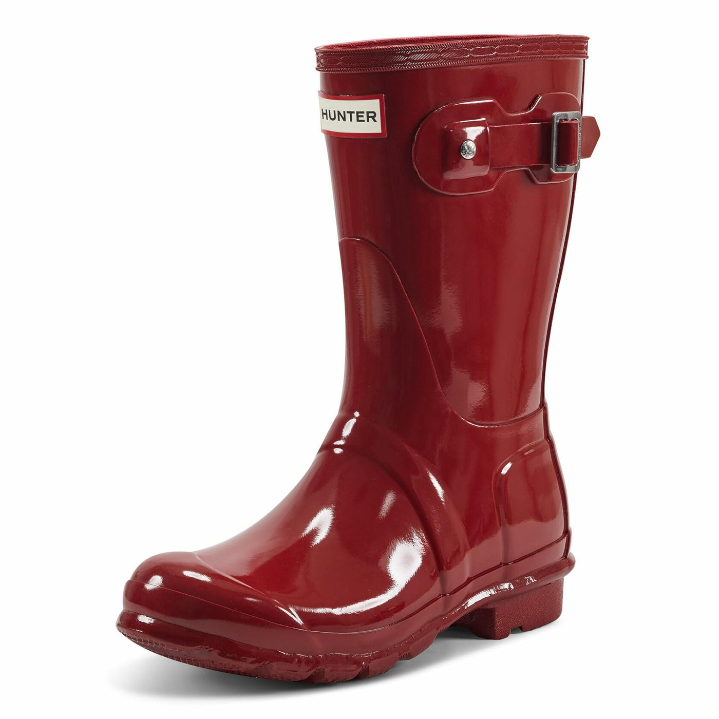 Hunter Women's Original Short Gloss Rain Boot, Military Red, 5