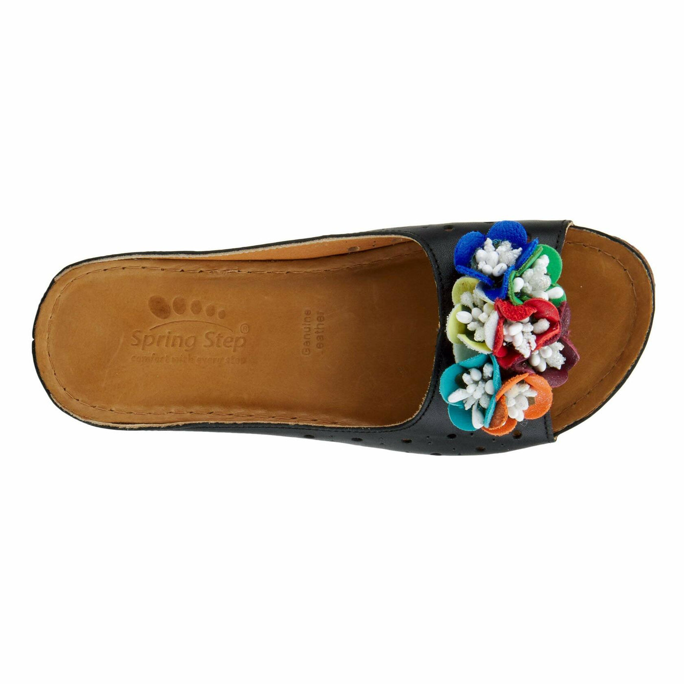 Spring Step Women's Flowerchild Slide Sandal Black EU 37 / US 6.5-7