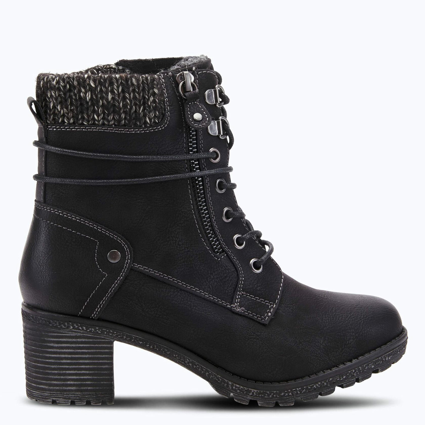 Spring Step Women's HELLEWN Combat Boot, Black, 39 M EU Medium EU (US 8.5 US)