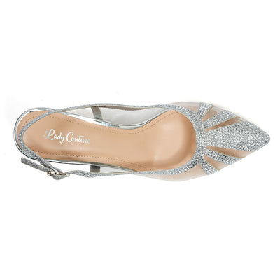 Ninety Union Macy Rhinestone Trimmed Sling Back, Silver, 6