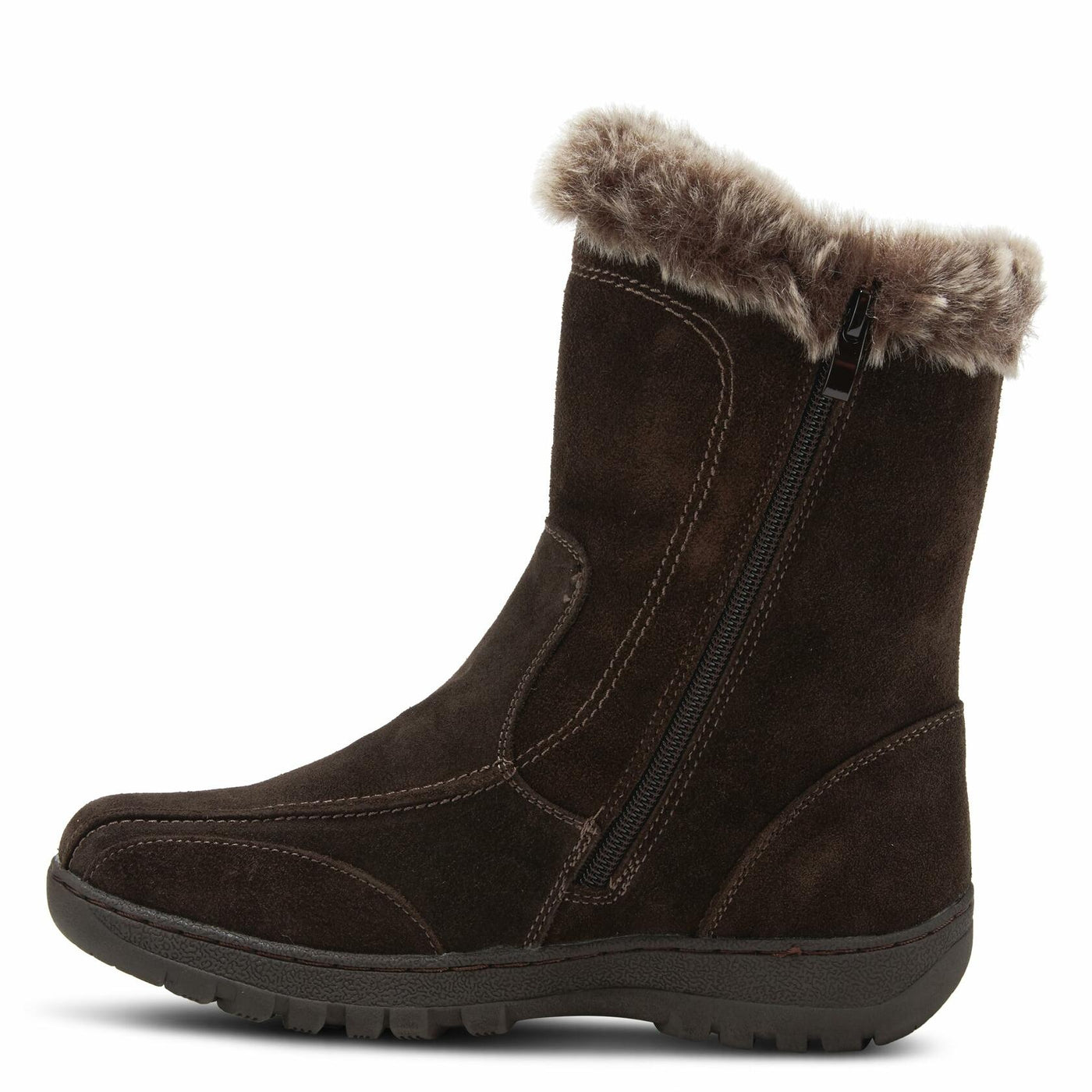 Spring Step Achieve Ankle Boots for Women - Waterproof Ladies Winter Boots with Faux Fur Trim - Women's Boots with Inside Zipper Closure - Brown Nubuck EU 38 / US 7.5-8