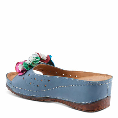 Spring Step Women's Flowerchild Slide Sandal Blue EU 37 / US 6.5-7