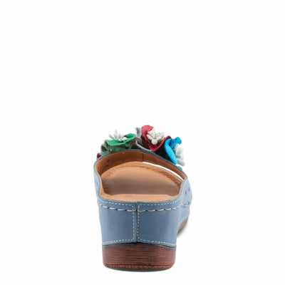 Spring Step Women's Flowerchild Slide Sandal Blue EU 37 / US 6.5-7