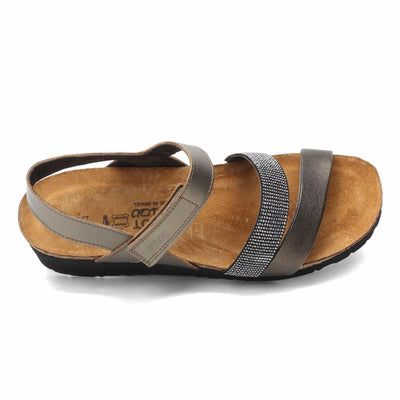 NAOT Women Krista Backstrap Sandal Pewter/Metal Lthr Combo 7-7.5 N US