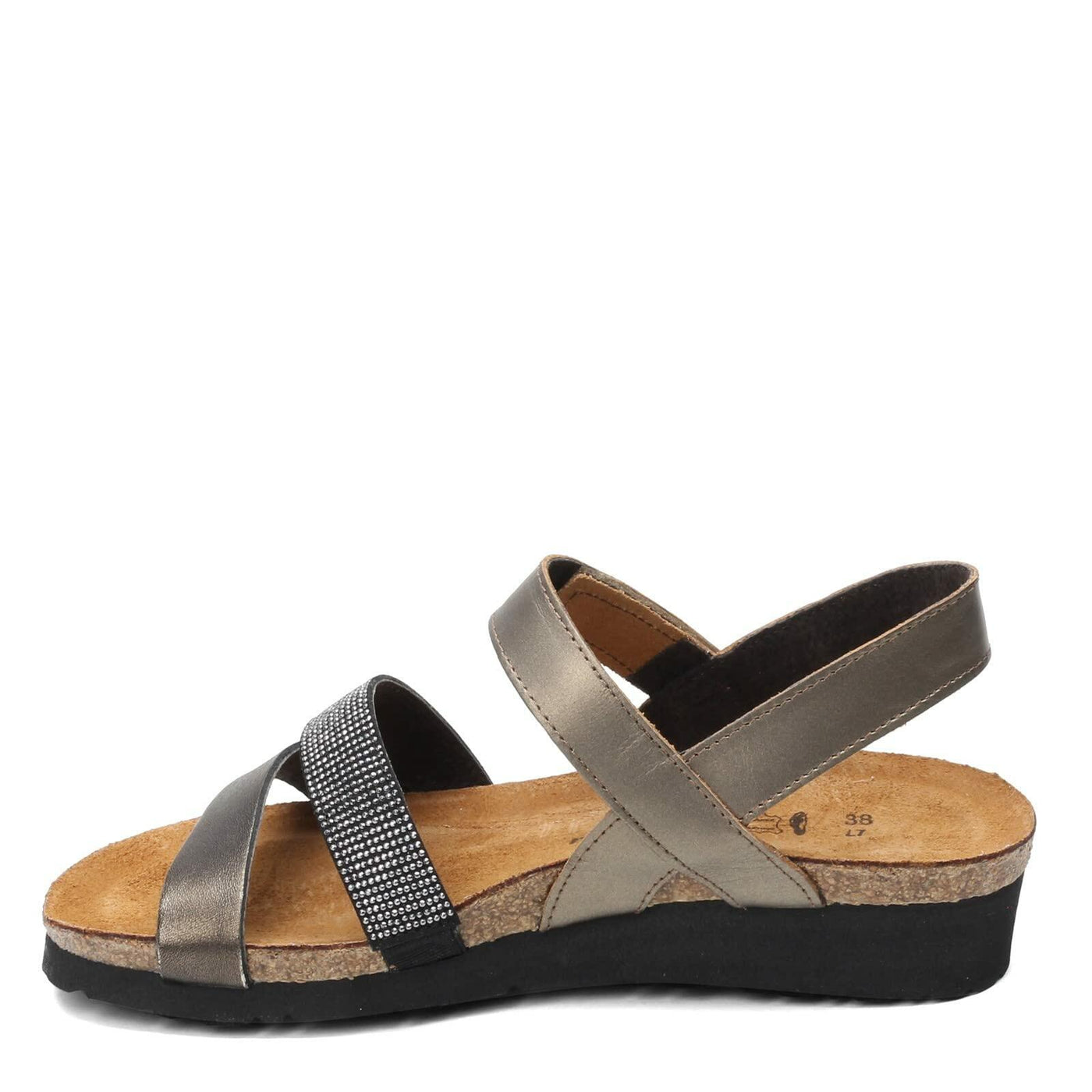 NAOT Women Krista Backstrap Sandal Pewter/Metal Lthr Combo 6-6.5 N US