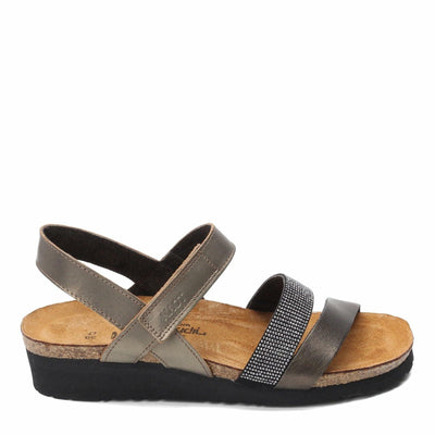 NAOT Women Krista Backstrap Sandal Pewter/Metal Lthr Combo 6-6.5 N US