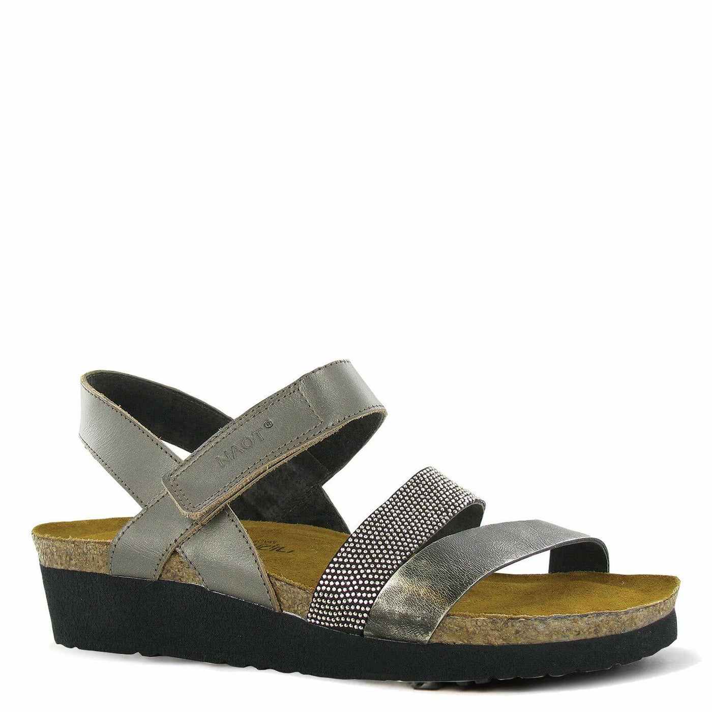 NAOT Women Krista Backstrap Sandal Pewter/Metal Lthr Combo 6-6.5 N US