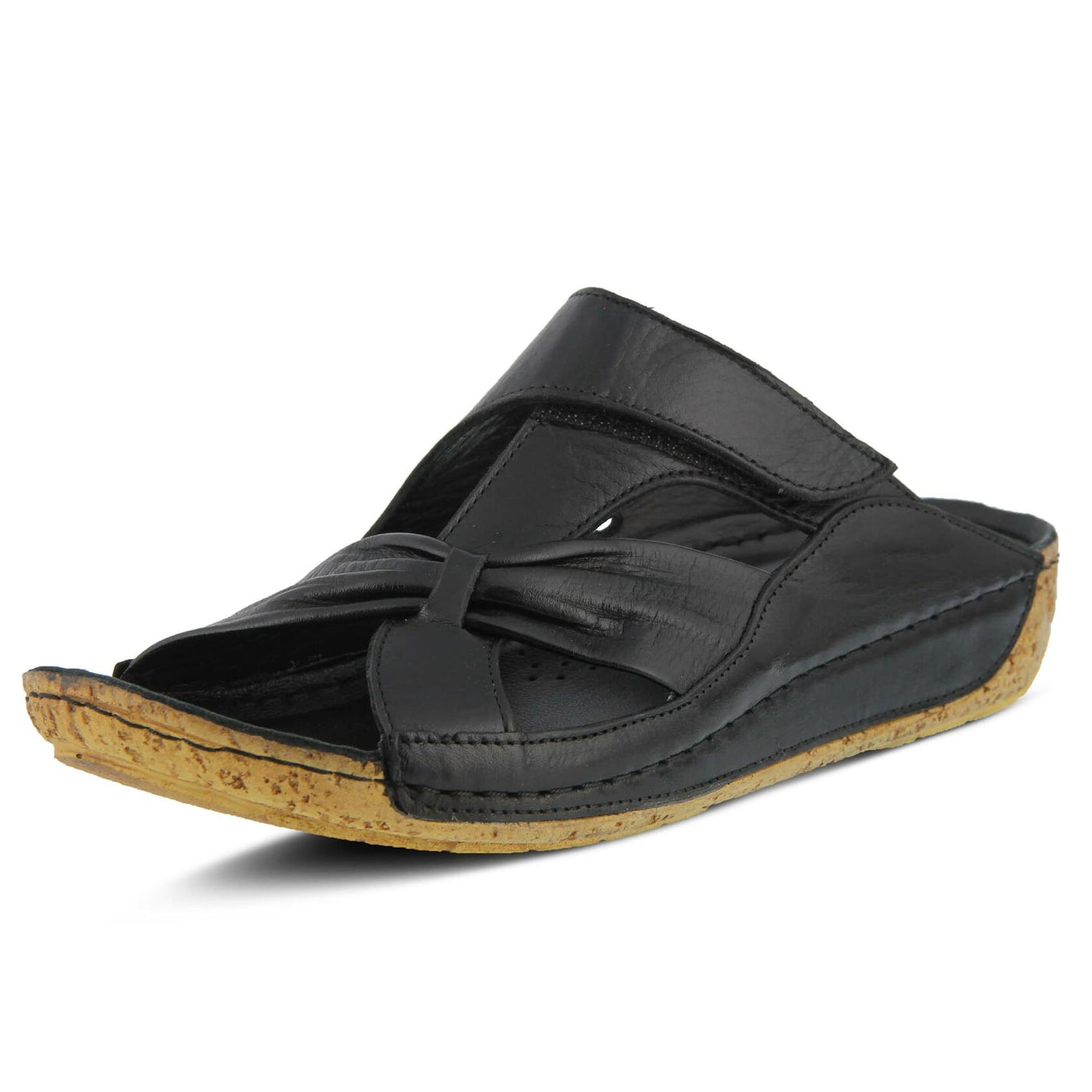 Spring Step Women's Style Gretta Black Euro Size 39 Leather Slide Sandal