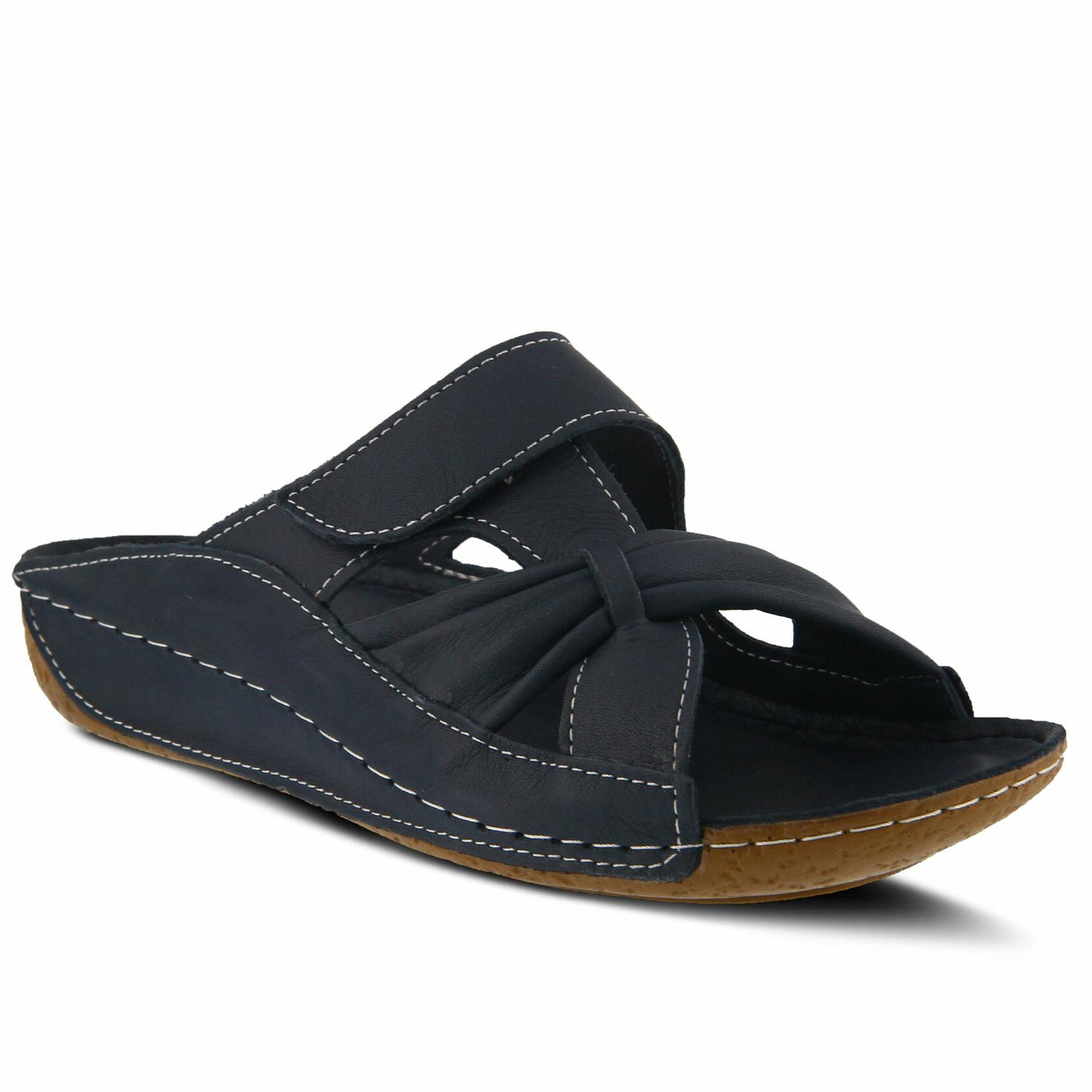 Spring Step Women's Style Gretta Navy Euro Size 41 Leather Slide Sandal