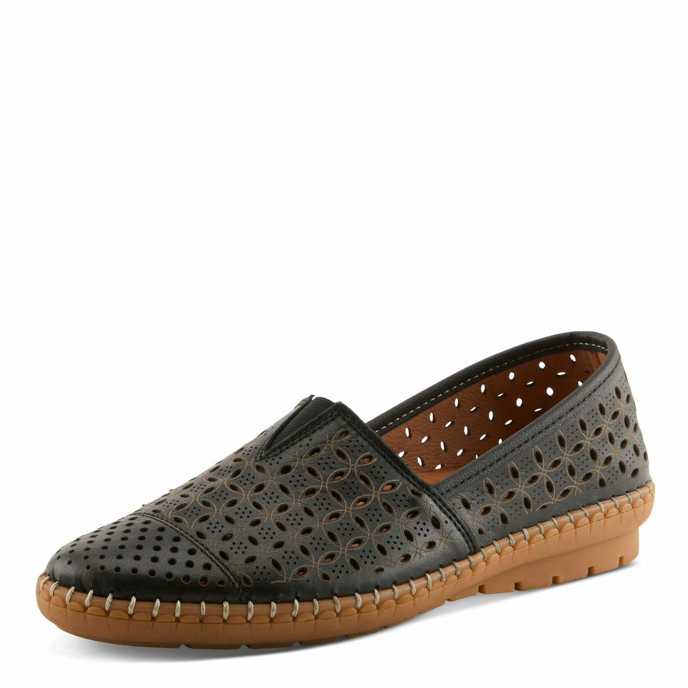 Spring Step Oralis Leather Loafers for Women - Comfortable Slip-On Shoes with Rubber Outsole - Ladies Casual Loafers with Low Heel - Black EU 41 / US 9.5-10