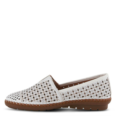 Spring Step Oralis Leather Loafers for Women - Comfortable Slip-On Shoes with Rubber Outsole - Ladies Casual Loafers with Low Heel - White EU 39 / US 8.5