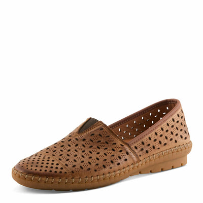 Spring Step Oralis Leather Loafers for Women - Comfortable Slip-On Shoes with Rubber Outsole - Ladies Casual Loafers with Low Heel - Brown EU 36 / US 5.5-6