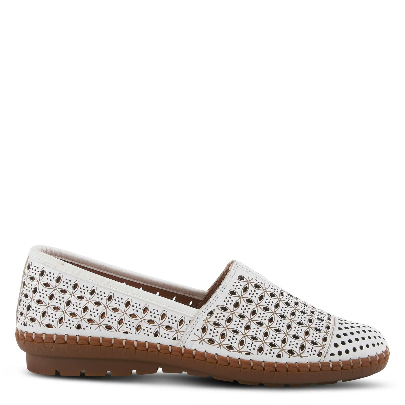 Spring Step Oralis Leather Loafers for Women - Comfortable Slip-On Shoes with Rubber Outsole - Ladies Casual Loafers with Low Heel - White EU 37 / US 6.5-7