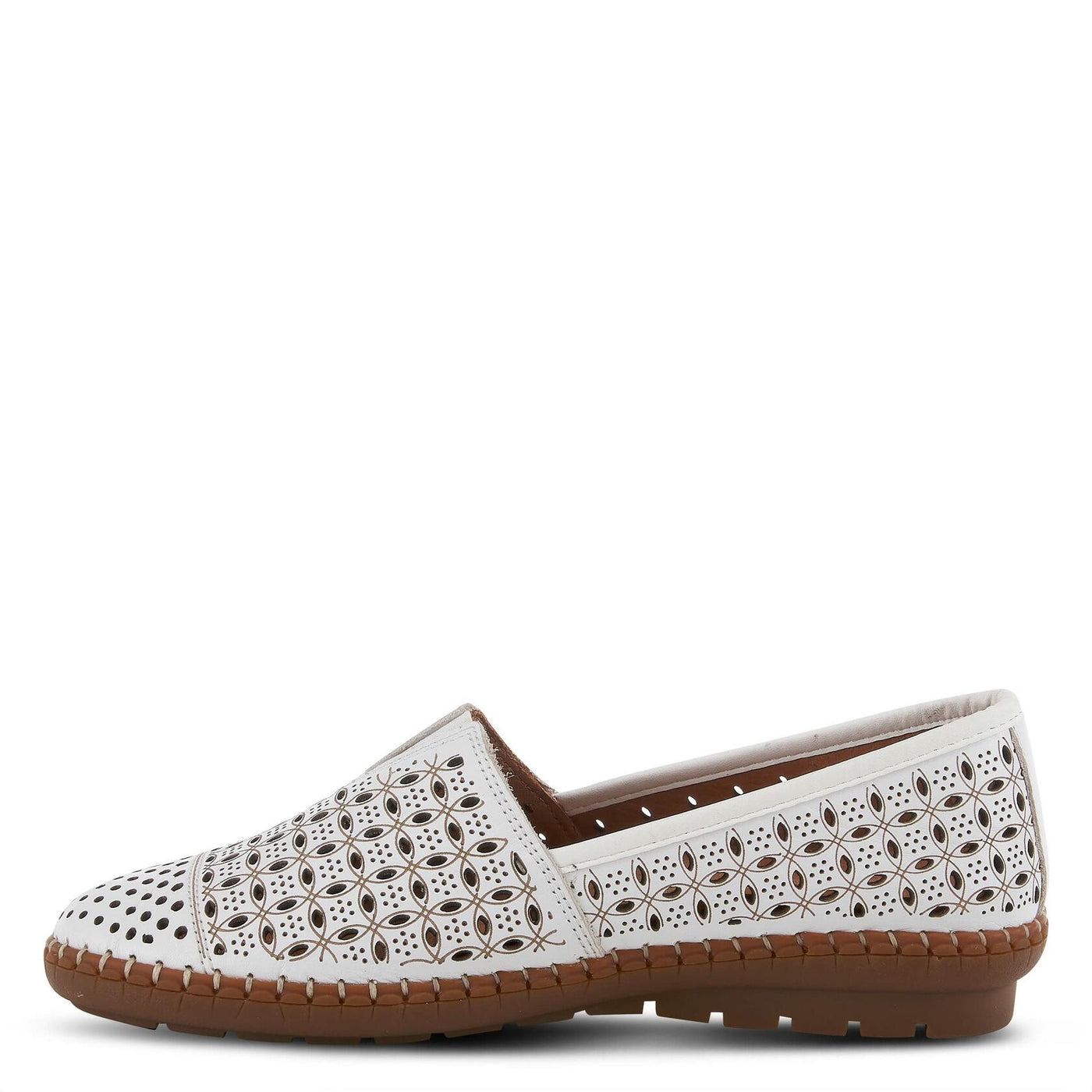 Spring Step Oralis Leather Loafers for Women - Comfortable Slip-On Shoes with Rubber Outsole - Ladies Casual Loafers with Low Heel - White EU 37 / US 6.5-7