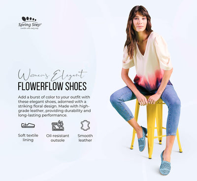 Spring Step Women's Flowerflow Shoes, White, 6.5-7