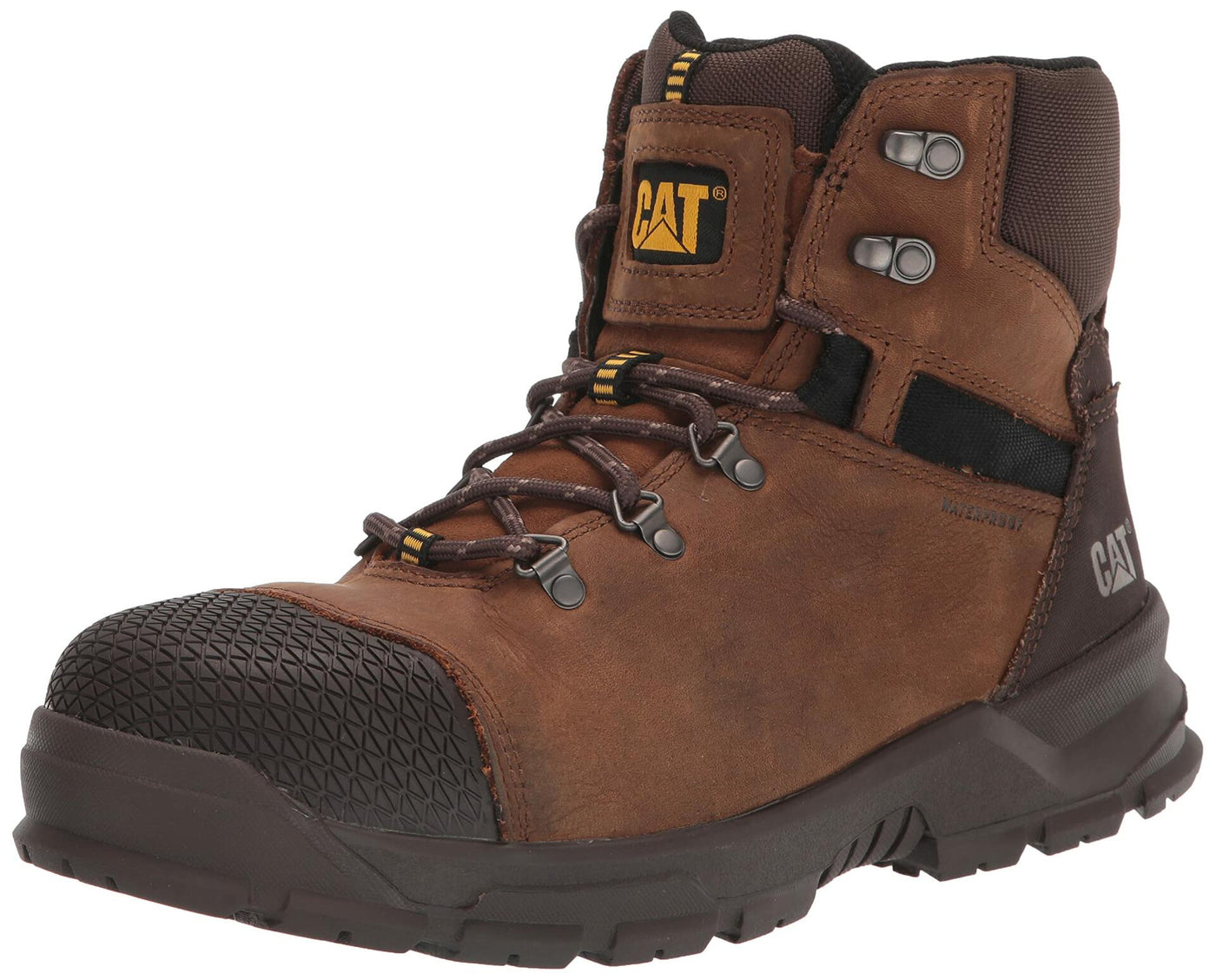 Caterpillar Men's Accomplice Steel Toe Waterproof Construction Boot, Real Brown, 7.5
