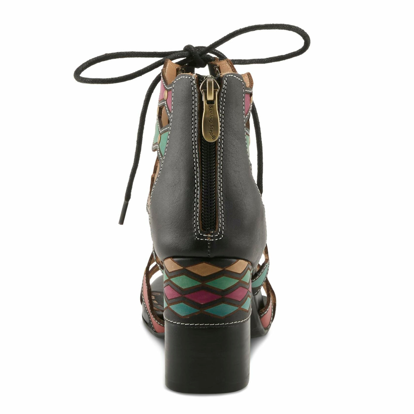 Spring Step L'Artiste Women's Artdeco High Heel Sandal Black Multi EU 41 / US 9.5-10