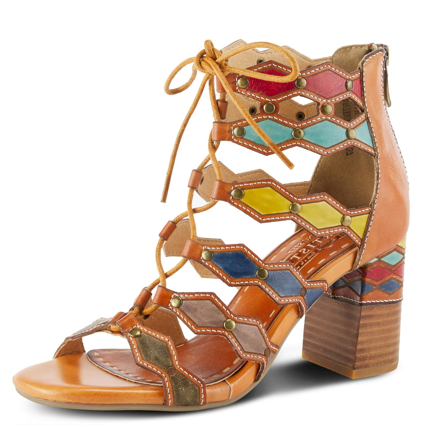 Spring Step L'Artiste Women's Artdeco High Heel Sandal Camel Multi EU 36 / US 5.5-6