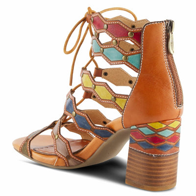 Spring Step L'Artiste Women's Artdeco High Heel Sandal Camel Multi EU 36 / US 5.5-6