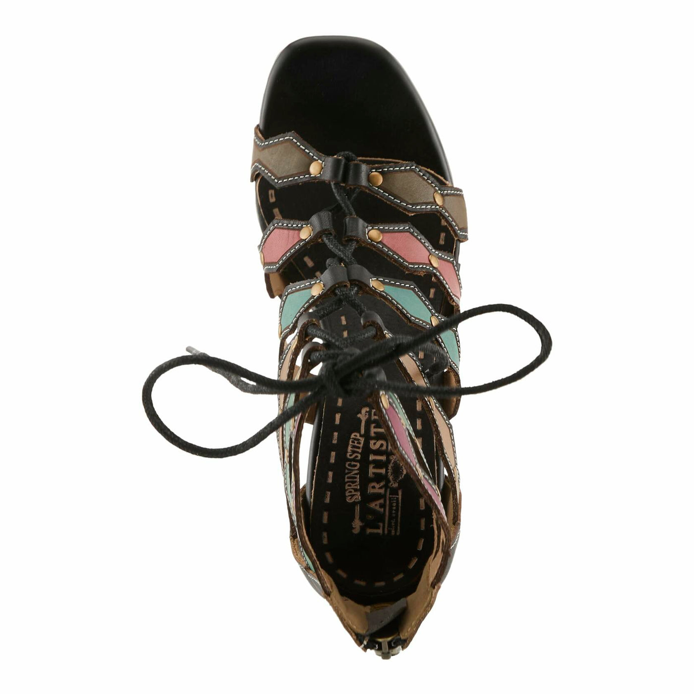 Spring Step L'Artiste Women's Artdeco High Heel Sandal Black Multi EU 41 / US 9.5-10