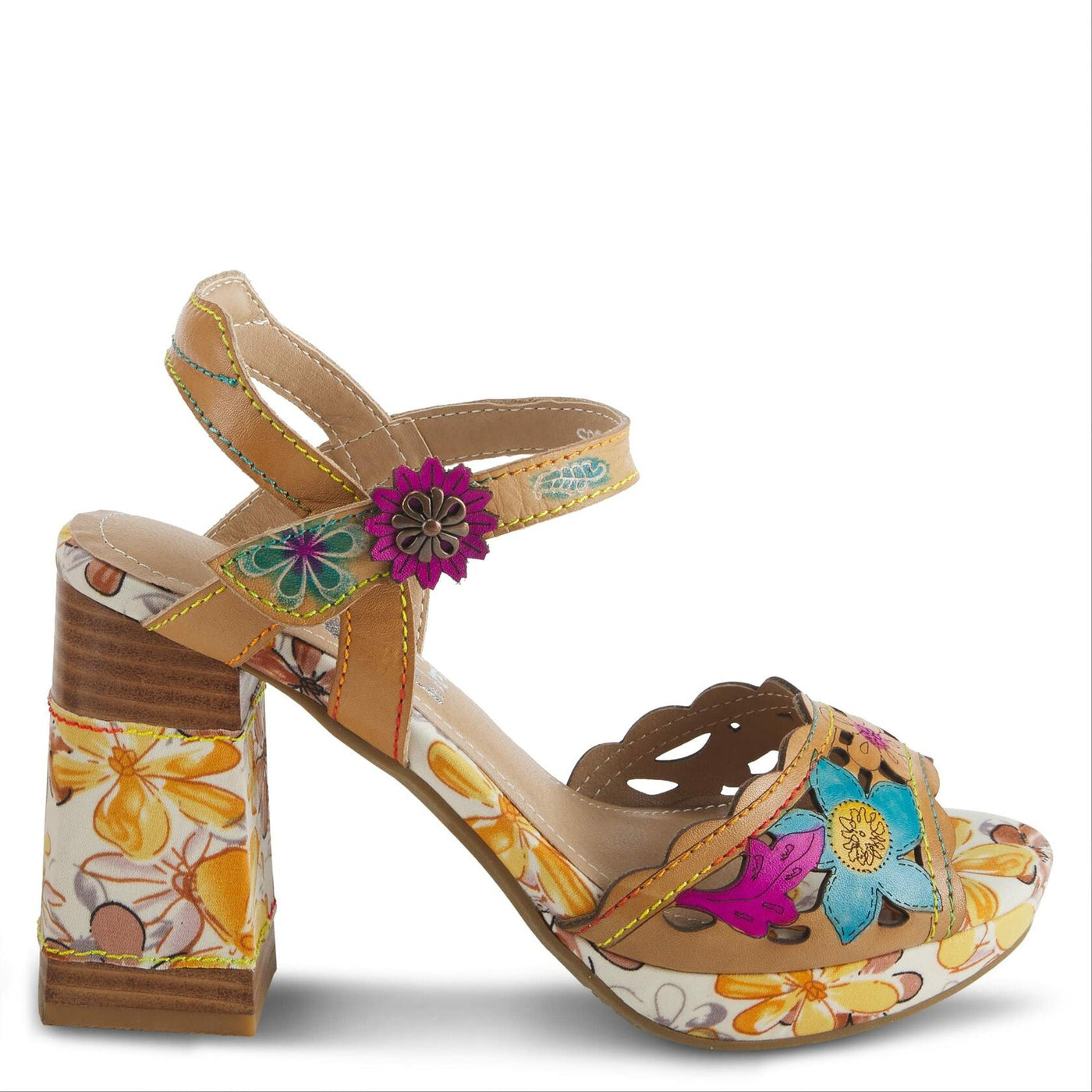 Spring Step L'Artiste Women's Avantgarde Back Strap High Heel Sandal Tan Multi EU 41 / US 9.5-10