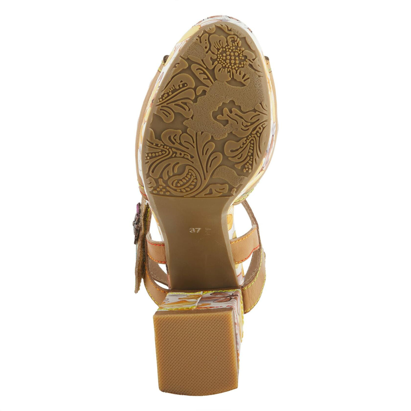 Spring Step L'Artiste Women's Avantgarde Back Strap High Heel Sandal Tan Multi EU 41 / US 9.5-10