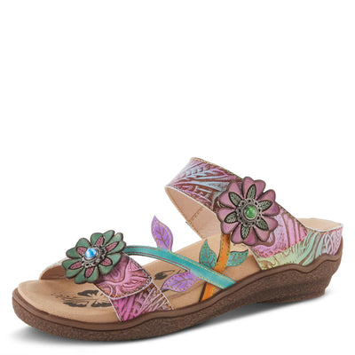 Spring Step L'Artiste Women's Aymee Slide Sandal Sky Blue Multi EU 41 / US 9.5-10