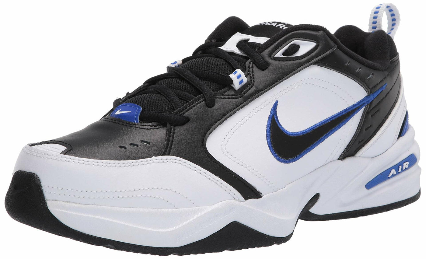Nike Men's Air Monarch IV Cross Trainer, Black/Black-White-Racer Blue, 10 Regular US