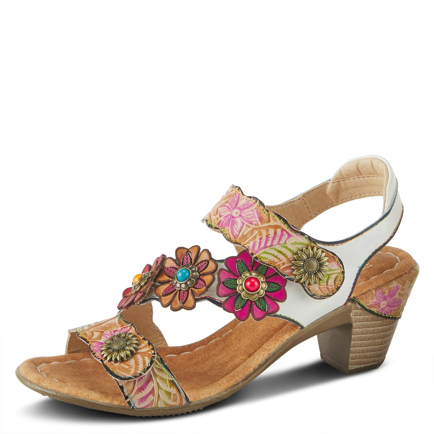 Spring Step L'Artiste Women's Aromas Sandals White Multi EU 37 / US 6.5-7