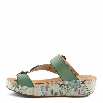 L'Artiste by Spring Step Women's Blissbloom Sandal, Mint Green, 9