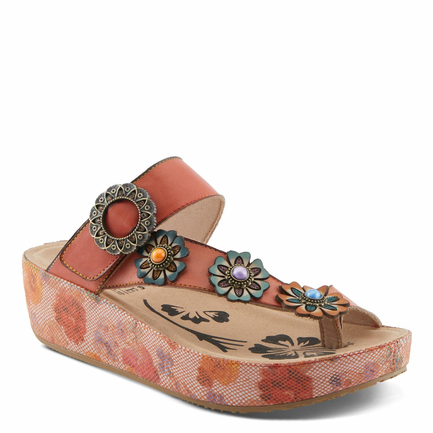 L'Artiste by Spring Step Women's Blissbloom Sandal, Peach, 8.5