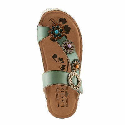 L'Artiste by Spring Step Women's Blissbloom Sandal, Mint Green, 9