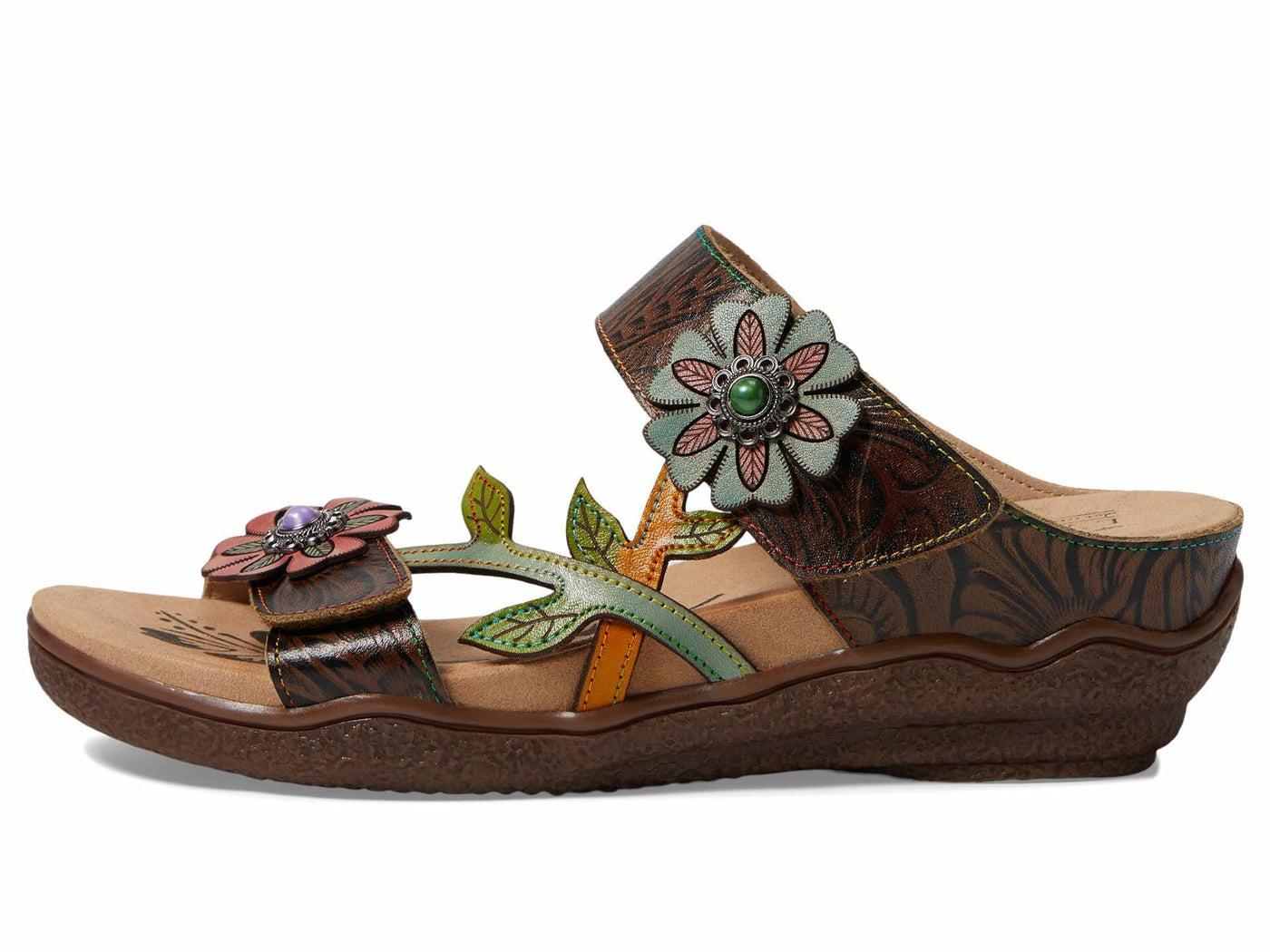 Spring Step L'Artiste Women's Aymee Slide Sandal Taupe Multi EU 37 / US 6.5-7