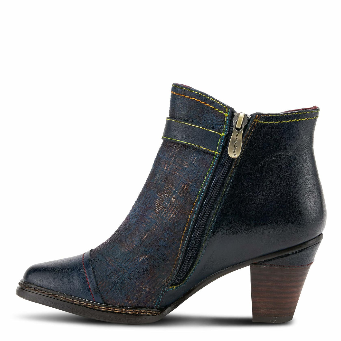 Spring Step L'Artiste Women's Captivate Leather Bootie Navy Multi EU 42 / US 10.5-11