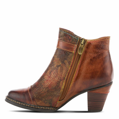Spring Step L'Artiste Women's Captivate Leather Bootie Brown Multi EU 41 / US 9.5-10