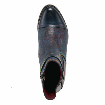 Spring Step L'Artiste Women's Captivate Leather Bootie Navy Multi EU 42 / US 10.5-11