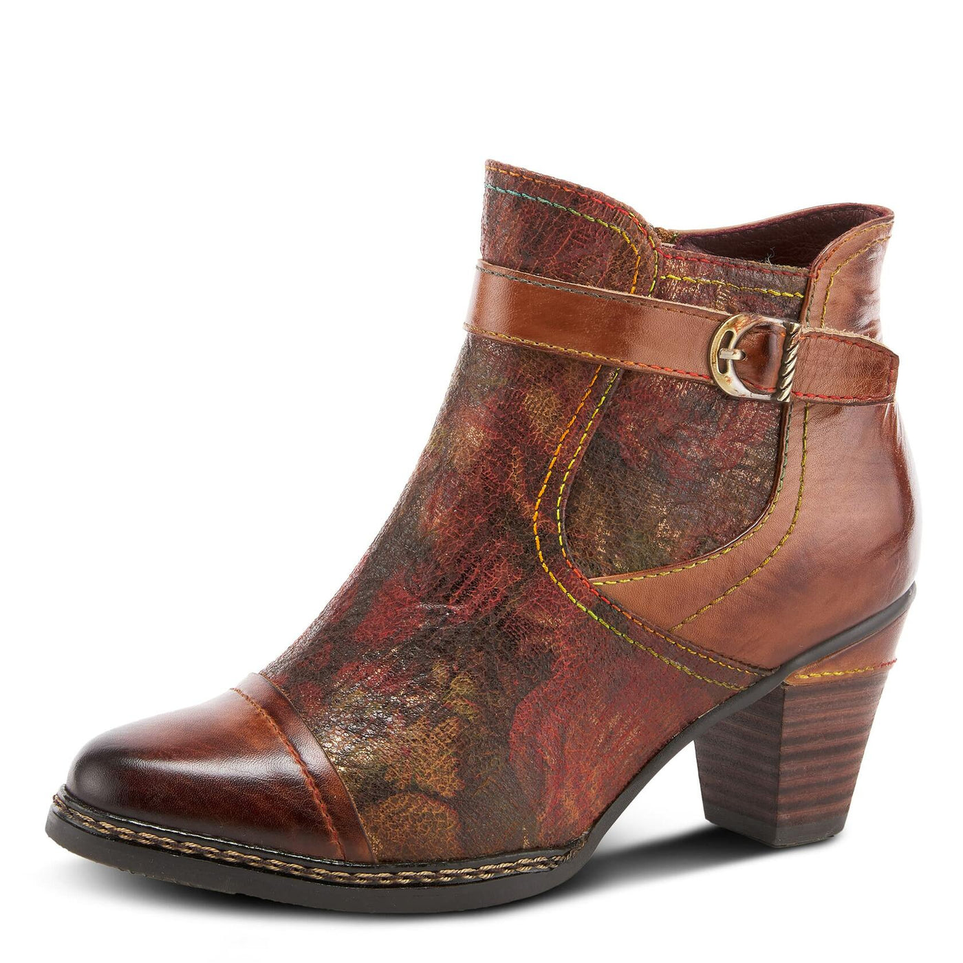Spring Step L'Artiste Women's Captivate Leather Bootie Brown Multi EU 42 / US 10.5-11