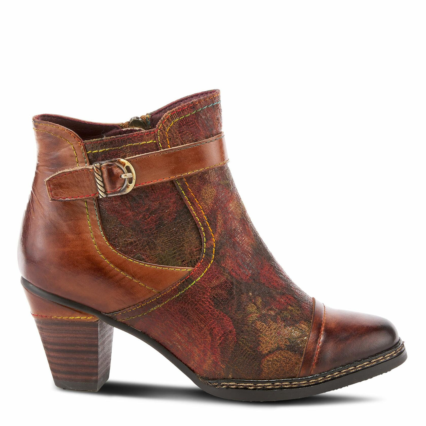 Spring Step L'Artiste Women's Captivate Leather Bootie Brown Multi EU 40 / US 9
