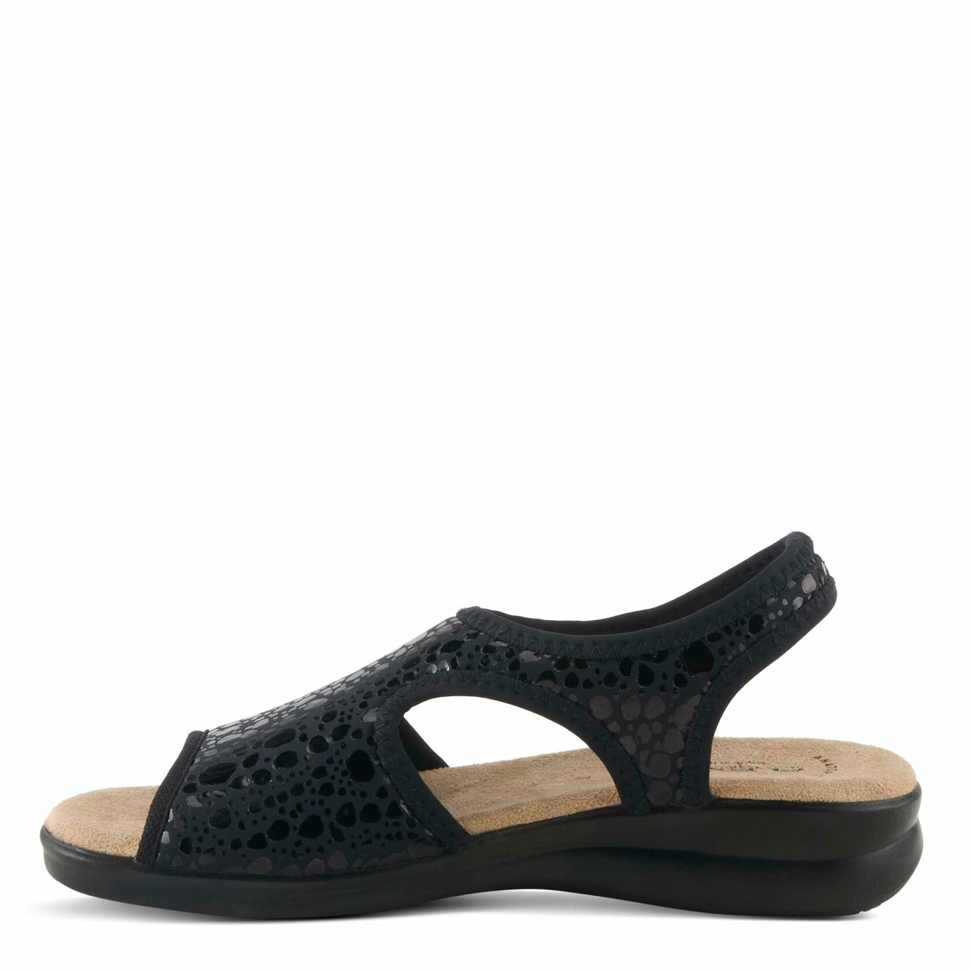 Flexus Nyaman Pindott Slingback Sandals for Women | Lightweight, Adjustable and Iridescent Women's Footwear for All Day Comfort, Made in Italy BLACK EU 37 / US 6.5-7