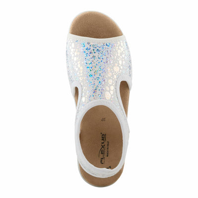 Flexus Nyaman Pindott Slingback Sandals for Women | Lightweight, Adjustable and Iridescent Women's Footwear for All Day Comfort, Made in Italy SILVER EU 39 / US 8.5
