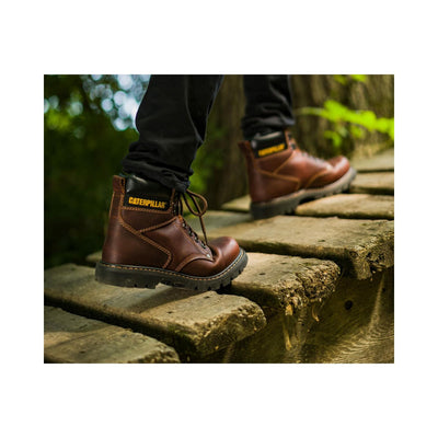 Cat Footwear Men's Second Shift Steel Toe Work Boot, Dark Brown, 7