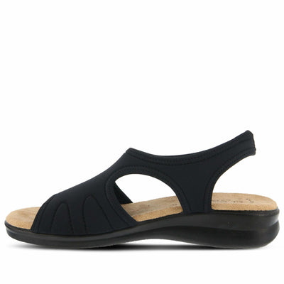 Spring Step Flexus Nyaman Slingback Sandals for Women | Low Heel Slip-On Summer Sandals | Ladies Casual Flat Platform Sandal - BLACK EU 41 / US 9.5-10